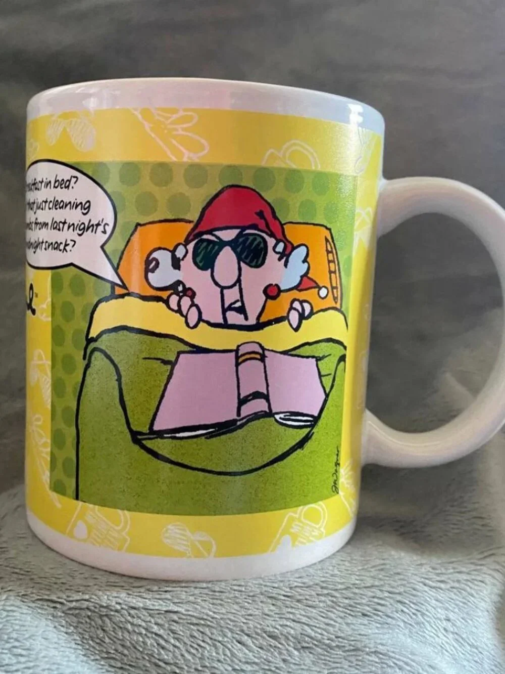 Hallmark Maxine Coffee Cup Mug Grouchy By Nature Breakfast in bed